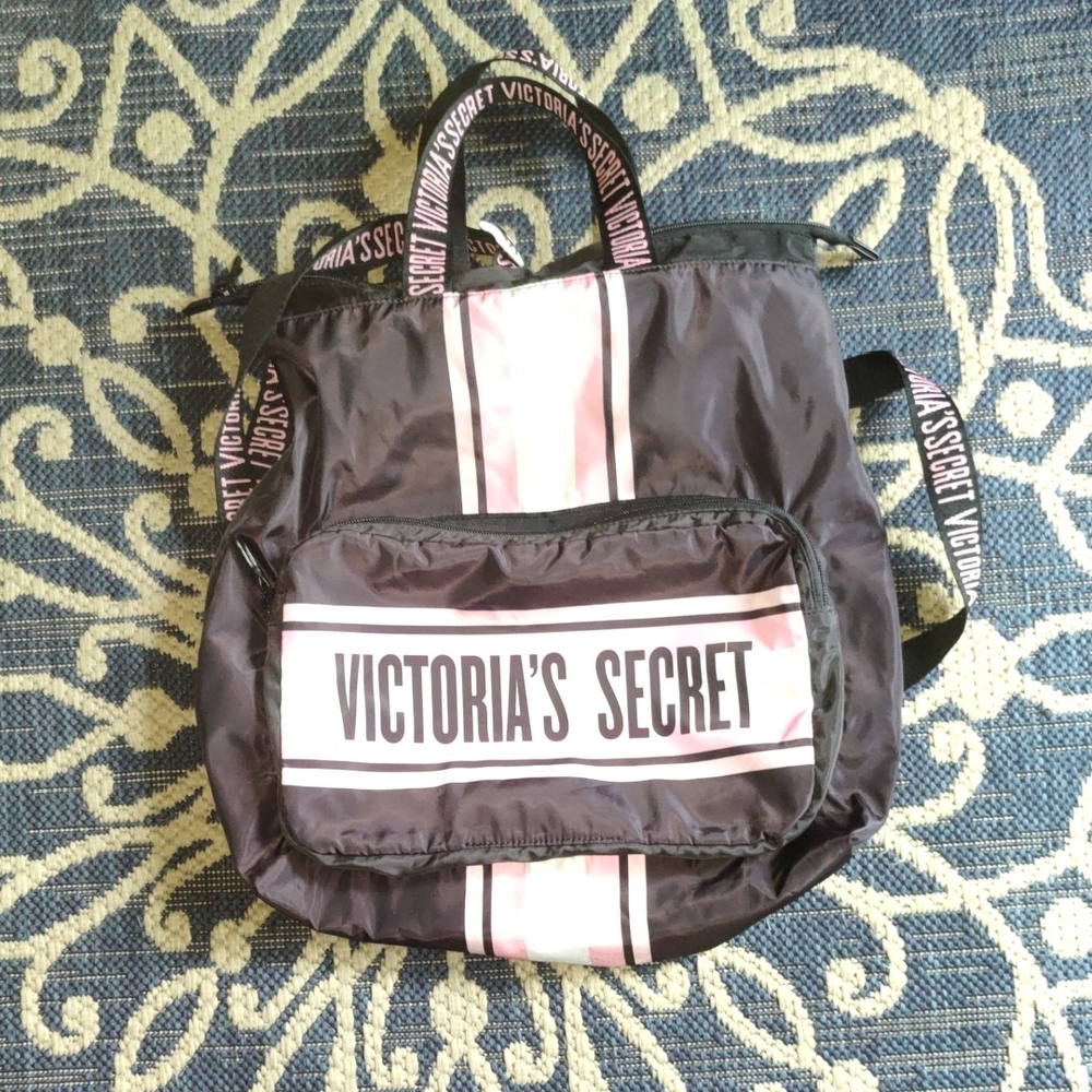 Victoria's Secret Black and Light Pink Backpack